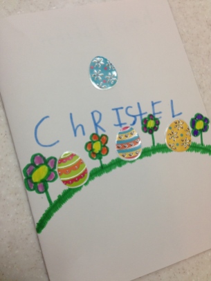 A special card from two sweet little girls.